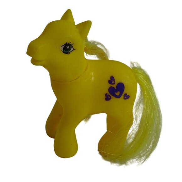 Greenbrier International Other - Greenbrier International Yellow Pony Figurine With Purple Hearts Plastic